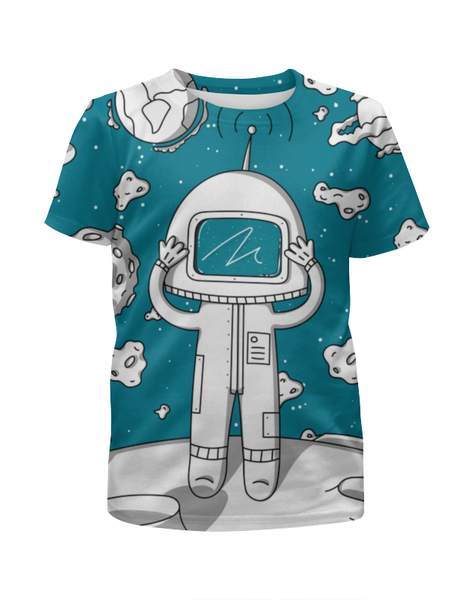 Заказать детскую футболку в Москве. Футболка с полной запечаткой для мальчиков Астронавт от T-shirt print  - готовые дизайны и нанесение принтов.