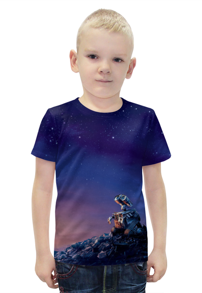 Заказать детскую футболку в Москве. Футболка с полной запечаткой для мальчиков WALL-E от skynatural - готовые дизайны и нанесение принтов.