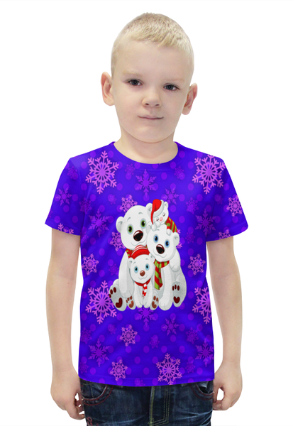 Заказать детскую футболку в Москве. Футболка с полной запечаткой для мальчиков Белые медведи от THE_NISE  - готовые дизайны и нанесение принтов.