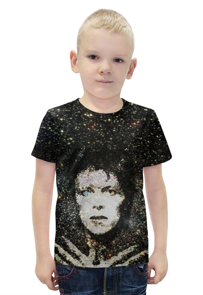 Заказать детскую футболку в Москве. Футболка с полной запечаткой для мальчиков Дэвид Боуи «Человек со звезд» от Mary_Good - готовые дизайны и нанесение принтов.