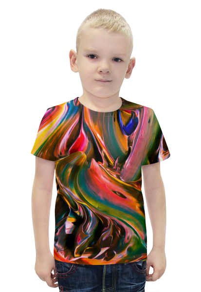 Заказать детскую футболку в Москве. Футболка с полной запечаткой для мальчиков Смесь красок от THE_NISE  - готовые дизайны и нанесение принтов.