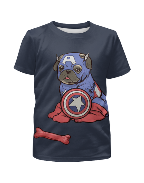 Заказать детскую футболку в Москве. Футболка с полной запечаткой для мальчиков Captain America  (1) от ПРИНТЫ ПЕЧАТЬ  - готовые дизайны и нанесение принтов.