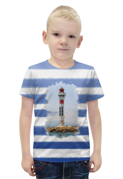 Заказать детскую футболку в Москве. Футболка с полной запечаткой для мальчиков Маяк в Каннах от ElenaE  - готовые дизайны и нанесение принтов.