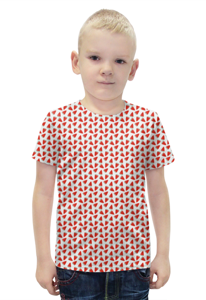Заказать детскую футболку в Москве. Футболка с полной запечаткой для мальчиков Арбузы от Amerikanka - готовые дизайны и нанесение принтов.