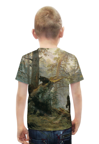 Заказать детскую футболку в Москве. Футболка с полной запечаткой для мальчиков Утро в сосновом лесу от Y L - готовые дизайны и нанесение принтов.