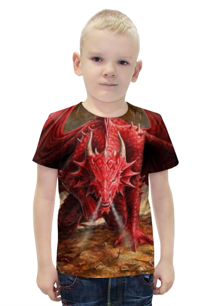 Заказать детскую футболку в Москве. Футболка с полной запечаткой для мальчиков Дракон от Dover - готовые дизайны и нанесение принтов.