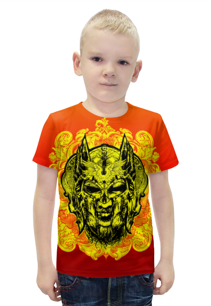 Заказать детскую футболку в Москве. Футболка с полной запечаткой для мальчиков Путь воина от shop-viking - готовые дизайны и нанесение принтов.
