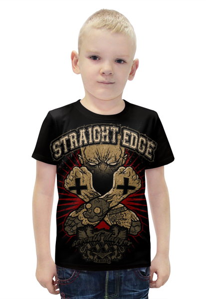 Заказать детскую футболку в Москве. Футболка с полной запечаткой для мальчиков Straight Edge от Серега Шнайдер - готовые дизайны и нанесение принтов.