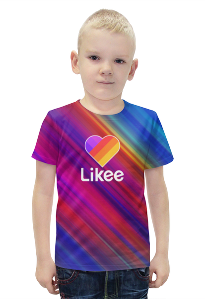 Заказать детскую футболку в Москве. Футболка с полной запечаткой для мальчиков Likee  от DESIGNER   - готовые дизайны и нанесение принтов.