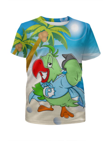 Заказать детскую футболку в Москве. Футболка с полной запечаткой для мальчиков Попугай супергерой от T-shirt print  - готовые дизайны и нанесение принтов.