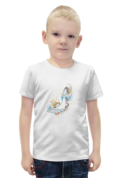 Заказать детскую футболку в Москве. Футболка с полной запечаткой для мальчиков Кит и волны от THE_NISE  - готовые дизайны и нанесение принтов.