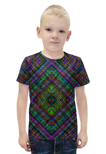 Заказать детскую футболку в Москве. Футболка с полной запечаткой для мальчиков glitch art (индия) от Wax  - готовые дизайны и нанесение принтов.