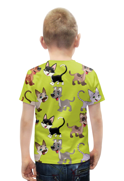 Заказать детскую футболку в Москве. Футболка с полной запечаткой для мальчиков Котёнок и щенок от Yaroslava - готовые дизайны и нанесение принтов.