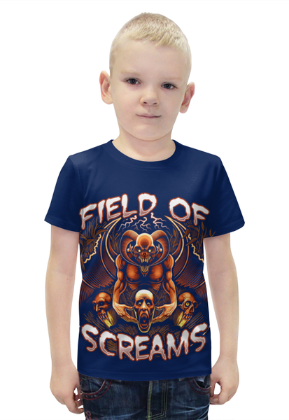 Заказать детскую футболку в Москве. Футболка с полной запечаткой для мальчиков Field of screams  от ПРИНТЫ ПЕЧАТЬ  - готовые дизайны и нанесение принтов.