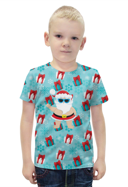 Заказать детскую футболку в Москве. Футболка с полной запечаткой для мальчиков Santa от THE_NISE  - готовые дизайны и нанесение принтов.