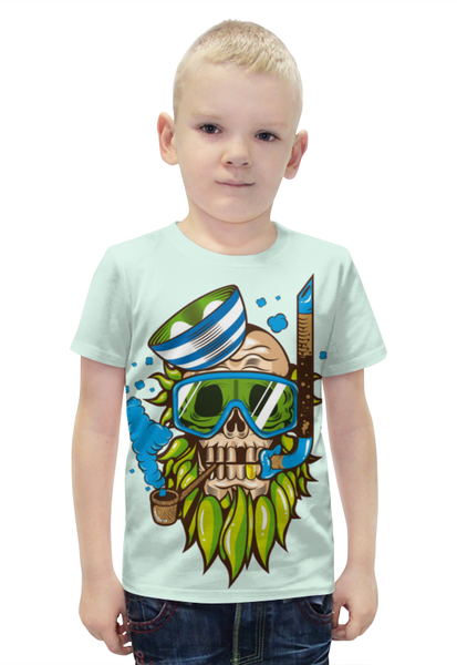 Заказать детскую футболку в Москве. Футболка с полной запечаткой для мальчиков Skull Art от Leichenwagen - готовые дизайны и нанесение принтов.