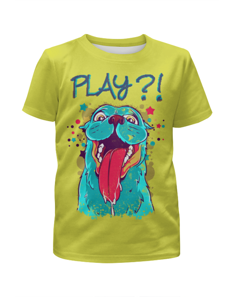Заказать детскую футболку в Москве. Футболка с полной запечаткой для мальчиков Play?!  (1) от ПРИНТЫ ПЕЧАТЬ  - готовые дизайны и нанесение принтов.