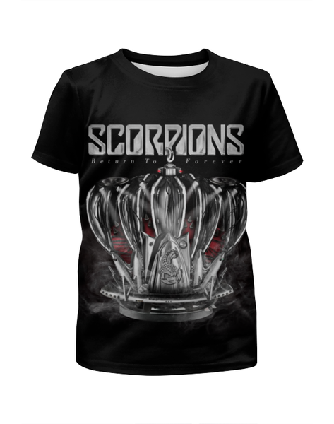 Заказать детскую футболку в Москве. Футболка с полной запечаткой для мальчиков Scorpions Band от Leichenwagen - готовые дизайны и нанесение принтов.