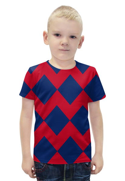 Заказать детскую футболку в Москве. Футболка с полной запечаткой для мальчиков Цветные ромбы от THE_NISE  - готовые дизайны и нанесение принтов.