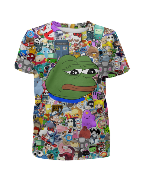 Заказать детскую футболку в Москве. Футболка с полной запечаткой для мальчиков Pepe Frog от Jimmy Flash - готовые дизайны и нанесение принтов.