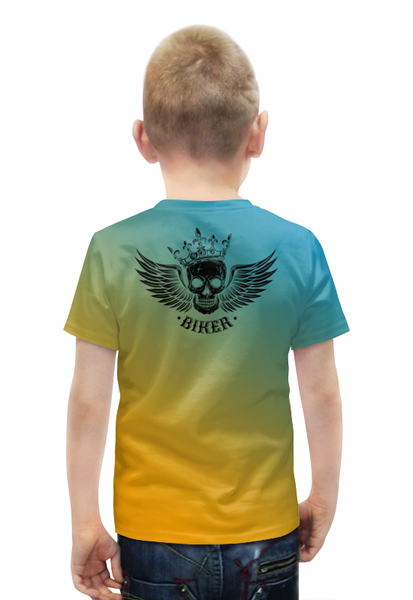 Заказать детскую футболку в Москве. Футболка с полной запечаткой для мальчиков BikerPig от balden - готовые дизайны и нанесение принтов.