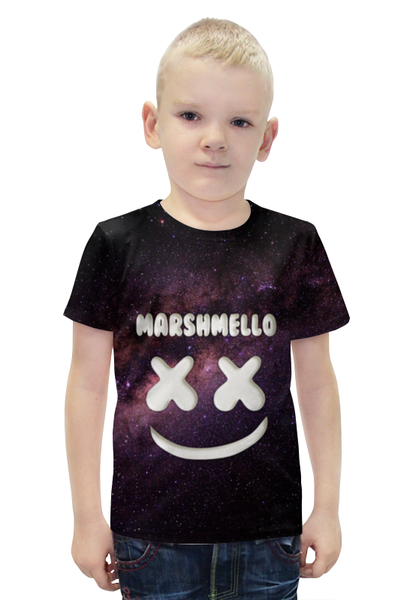 Заказать детскую футболку в Москве. Футболка с полной запечаткой для мальчиков Marshmello от weeert - готовые дизайны и нанесение принтов.