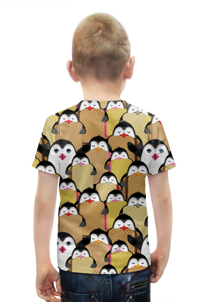Заказать детскую футболку в Москве. Футболка с полной запечаткой для мальчиков Флешмоб Пингвинов от IrinkaArt  - готовые дизайны и нанесение принтов.