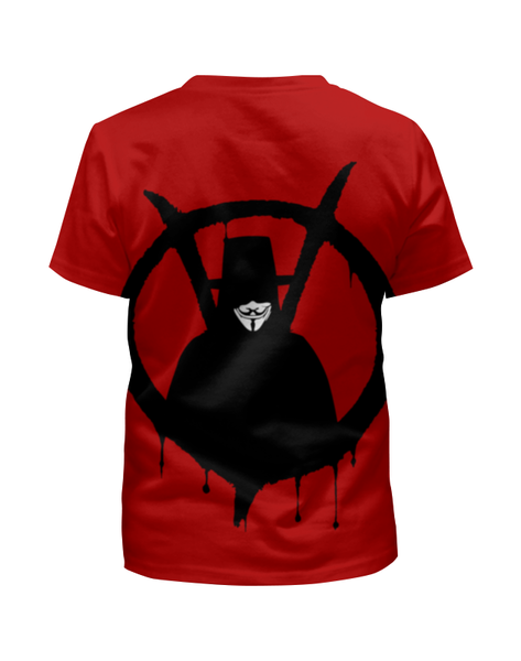 Заказать детскую футболку в Москве. Футболка с полной запечаткой для мальчиков V for Vendetta от OEX design - готовые дизайны и нанесение принтов.