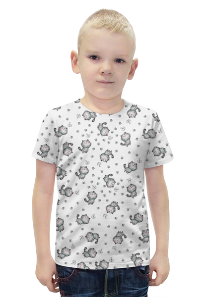 Заказать детскую футболку в Москве. Футболка с полной запечаткой для мальчиков Котята от THE_NISE  - готовые дизайны и нанесение принтов.