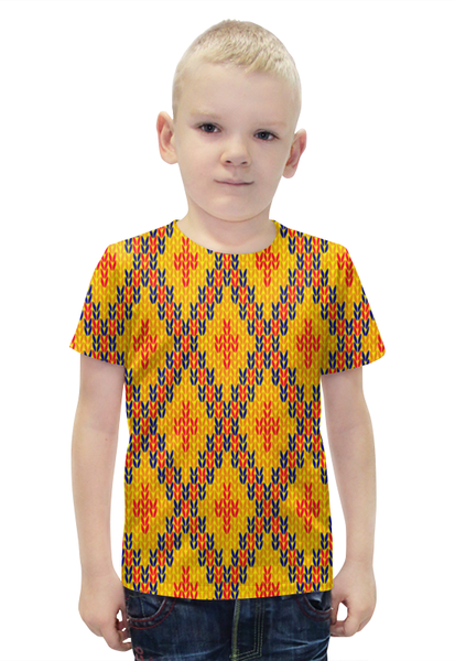 Заказать детскую футболку в Москве. Футболка с полной запечаткой для мальчиков Узор вязаный от THE_NISE  - готовые дизайны и нанесение принтов.