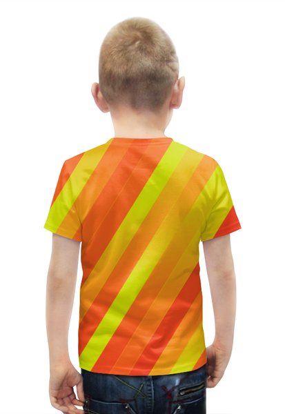 Заказать детскую футболку в Москве. Футболка с полной запечаткой для мальчиков Желто-оранжевые линии от THE_NISE  - готовые дизайны и нанесение принтов.
