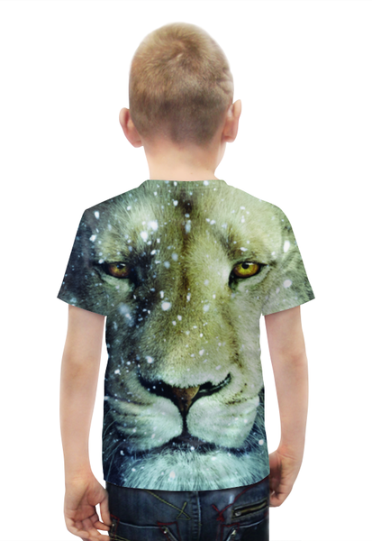 Заказать детскую футболку в Москве. Футболка с полной запечаткой для мальчиков Снежный Лев от skynatural - готовые дизайны и нанесение принтов.