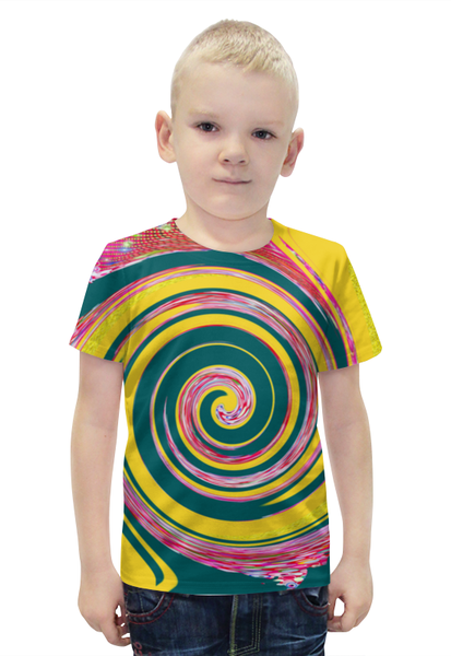 Заказать детскую футболку в Москве. Футболка с полной запечаткой для мальчиков Спиральность от Stil na yarkosti - готовые дизайны и нанесение принтов.