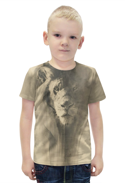 Заказать детскую футболку в Москве. Футболка с полной запечаткой для мальчиков песчаный лев от mariya94 - готовые дизайны и нанесение принтов.