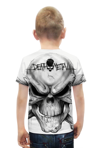 Заказать детскую футболку в Москве. Футболка с полной запечаткой для мальчиков Death Metal (Смерть) от Илья - готовые дизайны и нанесение принтов.