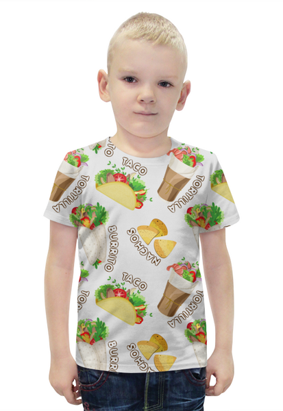 Заказать детскую футболку в Москве. Футболка с полной запечаткой для мальчиков Мексиканская еда от IrinkaArt  - готовые дизайны и нанесение принтов.