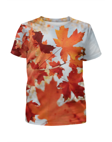 Заказать детскую футболку в Москве. Футболка с полной запечаткой для мальчиков Осень от FireFoxa - готовые дизайны и нанесение принтов.