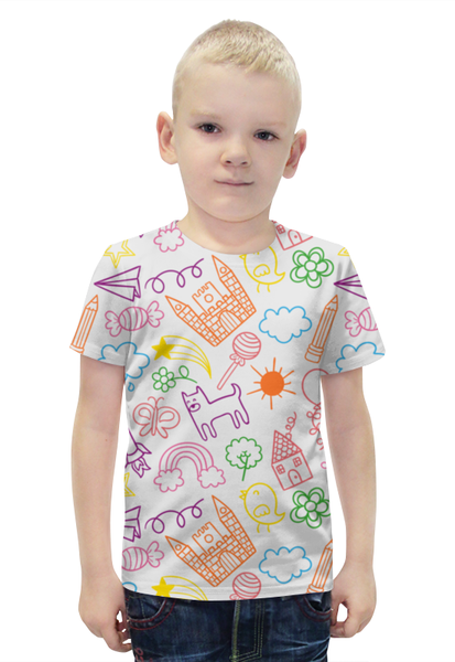Заказать детскую футболку в Москве. Футболка с полной запечаткой для мальчиков Летняя от BeliySlon - готовые дизайны и нанесение принтов.
