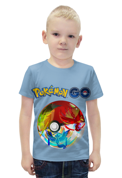 Заказать детскую футболку в Москве. Футболка с полной запечаткой для мальчиков Pokemon Go от ПРИНТЫ ПЕЧАТЬ  - готовые дизайны и нанесение принтов.