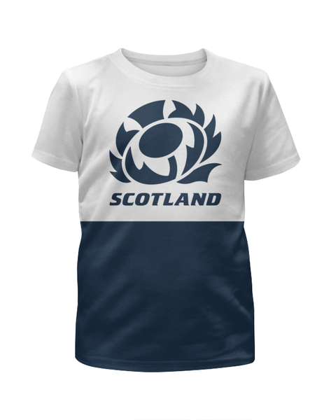 Заказать детскую футболку в Москве. Футболка с полной запечаткой для мальчиков Шотландия регби от rugby - готовые дизайны и нанесение принтов.
