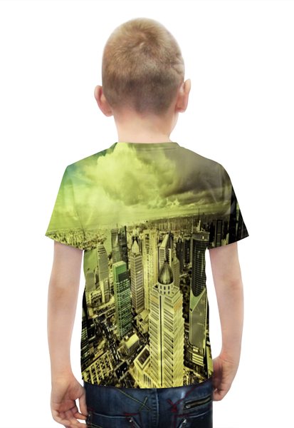 Заказать детскую футболку в Москве. Футболка с полной запечаткой для мальчиков Мегаполис от THE_NISE  - готовые дизайны и нанесение принтов.