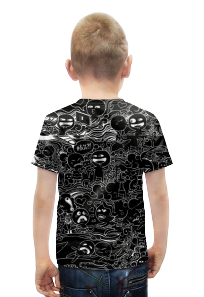 Заказать детскую футболку в Москве. Футболка с полной запечаткой для мальчиков Doodle Love black от nakalyae7 - готовые дизайны и нанесение принтов.