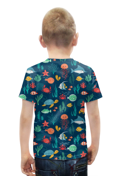 Заказать детскую футболку в Москве. Футболка с полной запечаткой для мальчиков Рыбки от fanart - готовые дизайны и нанесение принтов.