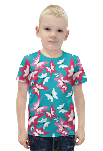 Заказать детскую футболку в Москве. Футболка с полной запечаткой для мальчиков бабочки в небе от irinavk - готовые дизайны и нанесение принтов.