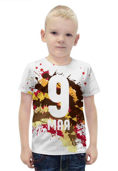 Заказать детскую футболку в Москве. Футболка с полной запечаткой для мальчиков 9 мая от IrinkaArt  - готовые дизайны и нанесение принтов.