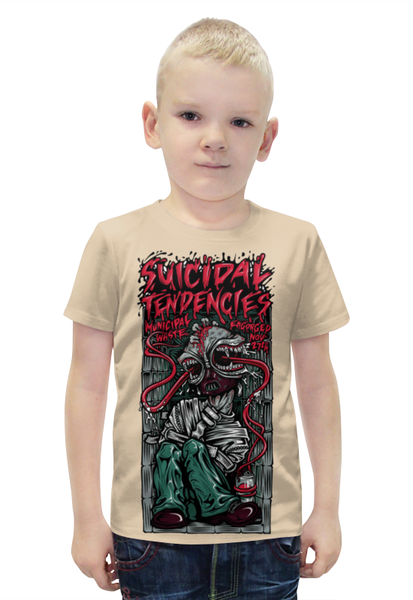 Заказать детскую футболку в Москве. Футболка с полной запечаткой для мальчиков Suicidal Tendencies band от Leichenwagen - готовые дизайны и нанесение принтов.