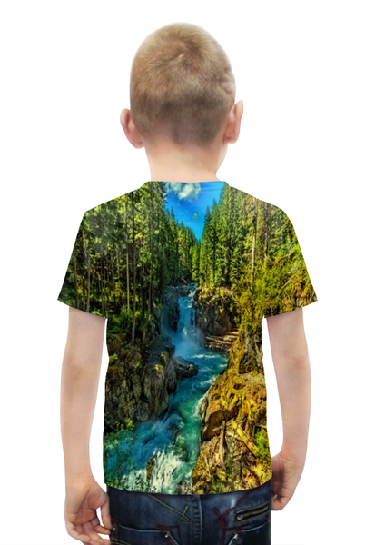 Заказать детскую футболку в Москве. Футболка с полной запечаткой для мальчиков Лесной пейзаж от THE_NISE  - готовые дизайны и нанесение принтов.