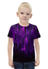 Заказать детскую футболку в Москве. Футболка с полной запечаткой для мальчиков Фиолетовые вспышки от THE_NISE  - готовые дизайны и нанесение принтов.