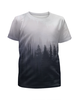 Заказать детскую футболку в Москве. Футболка с полной запечаткой для мальчиков Туман в лесу от inPrintio - готовые дизайны и нанесение принтов.