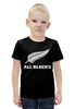 Заказать детскую футболку в Москве. Футболка с полной запечаткой для мальчиков All Blacks от rugby - готовые дизайны и нанесение принтов.